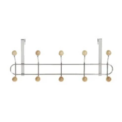 Items Deurkapstok - Zilverkleurig - 10-haaks - 45 Cm