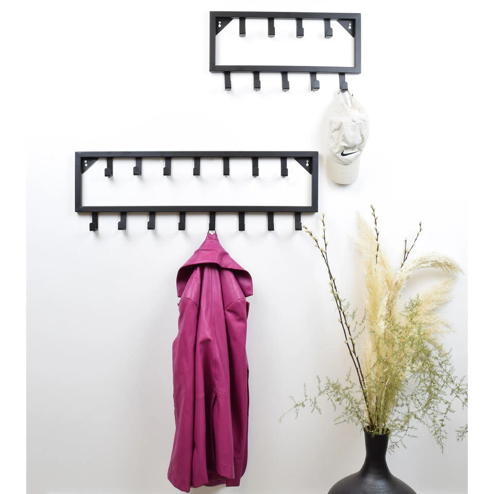 LOFT42 Bono Small Kapstok - Zwart – Metaal – 9 Haken - 50x26x4 6 LOFT42 Bono Small Kapstok - Zwart – Metaal – 9 Haken - 50x26x4 - Afbeelding 4
