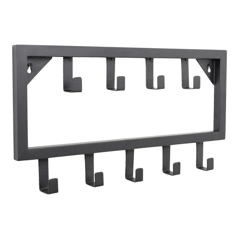 LOFT42 Bono Small Kapstok - Zwart – Metaal – 9 Haken - 50x26x4 3 LOFT42 Bono Small Kapstok - Zwart – Metaal – 9 Haken - 50x26x4