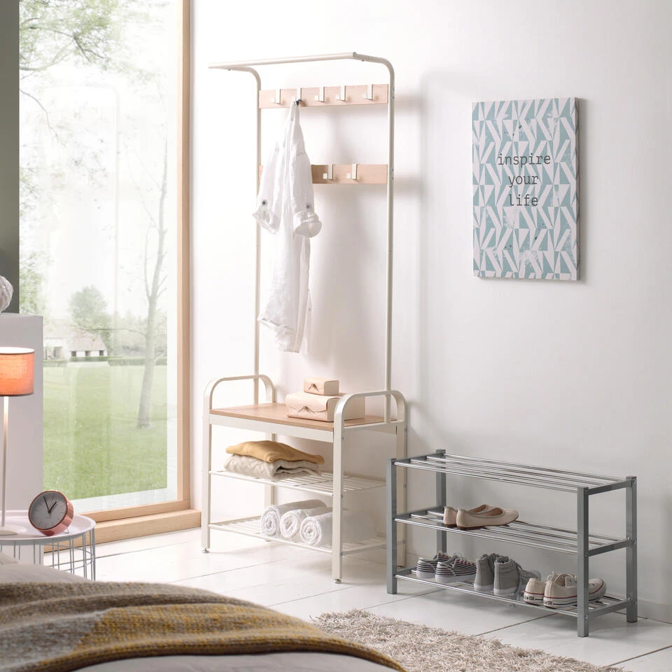 ACAZA Schoenen Rekje, Tot 12 Paar Sneakers Of Schoenen, Metaal, Grijs 4 ACAZA Schoenen Rekje, Tot 12 Paar Sneakers Of Schoenen, Metaal, Grijs - Afbeelding 2