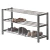ACAZA Schoenen Rekje, Tot 12 Paar Sneakers Of Schoenen, Metaal, Grijs -Neiuwe Order 1000040422
