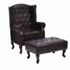 VidaXL Fauteuil Met Voetenbankje Kunstleer Donkerbruin 2 VidaXL Fauteuil Met Voetenbankje Kunstleer Donkerbruin -Neiuwe Order 1000043928