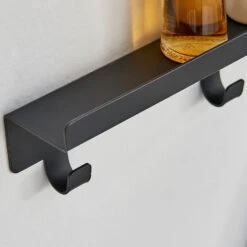 ACAZA Wand Kapstok In Metaal, Met Plaats Voor Sleutels Bovenaan, 5 Haken, Zwart 8 ACAZA Wand Kapstok In Metaal, Met Plaats Voor Sleutels Bovenaan, 5 Haken, Zwart -Neiuwe Order 1000045918 0102