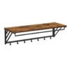 ACAZA Hangende Kapstok Met Plank, 7 Haken En Bar Voor Hangers, Industrieel -Neiuwe Order 1000046836
