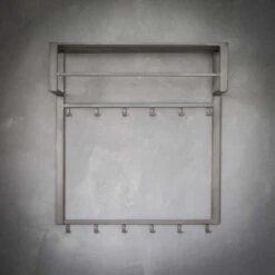 Giga Meubel Wandkapstok 12-Haaks - Staal - Met Hoedenplank En Roede 8 Giga Meubel Wandkapstok 12-Haaks - Staal - Met Hoedenplank En Roede -Neiuwe Order 1000052655 0102