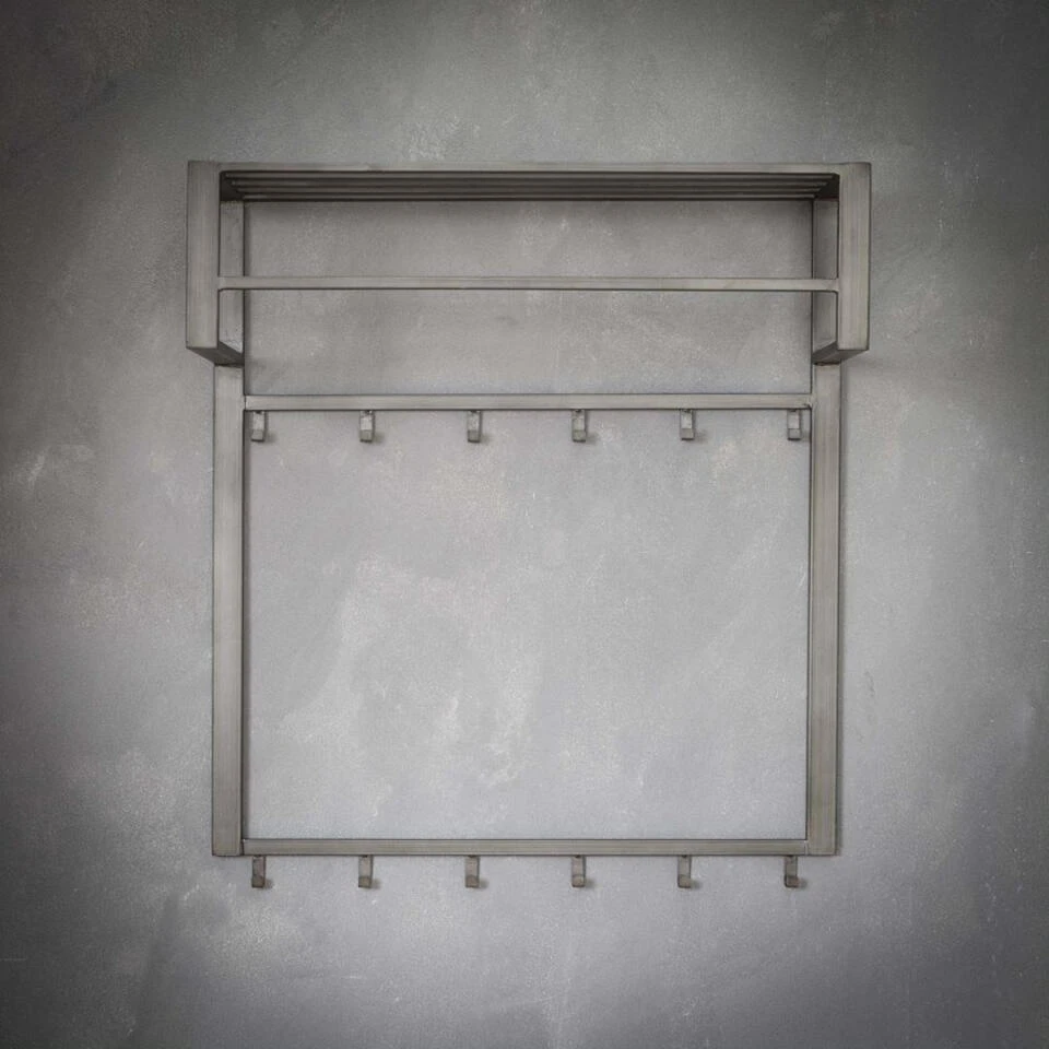 Giga Meubel Wandkapstok 12-Haaks - Staal - Met Hoedenplank En Roede 5 Giga Meubel Wandkapstok 12-Haaks - Staal - Met Hoedenplank En Roede - Afbeelding 3