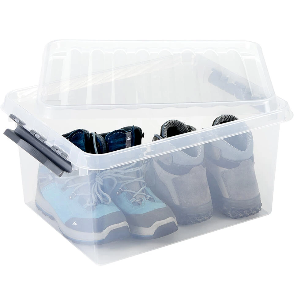 Q-line Opbergbox 36L - Set Van 2 - Transparant/grijs 4 Q-line Opbergbox 36L - Set Van 2 - Transparant/grijs - Afbeelding 2