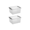 Q-line Opbergbox 36L - Set Van 2 - Transparant/grijs 2 Q-line Opbergbox 36L - Set Van 2 - Transparant/grijs -Neiuwe Order 1000052878
