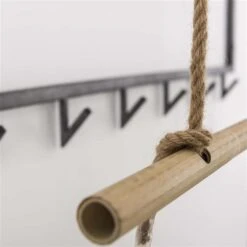 Industriële Kapstok Bobby Hoedenplank 6 Haaks - 32x120x39 Cm - Metaal - Grijs -Neiuwe Order 1000054392 0102