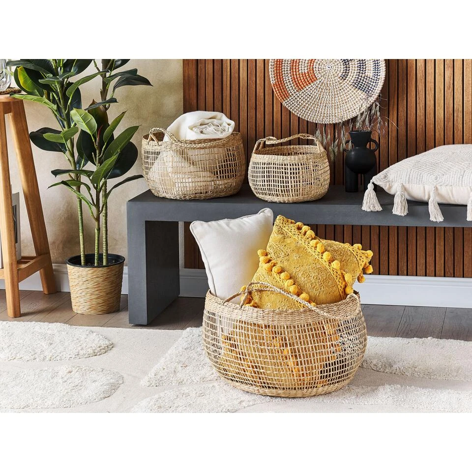 Beliani Mand ARAPAIMA - Beige Zeewier 4 Beliani Mand ARAPAIMA - Beige Zeewier - Afbeelding 2