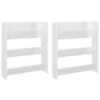 VidaXL Wandschoenenkasten 2 St 80x18x90 Cm Spaanplaat Hoogglans Wit -Neiuwe Order 1000057900
