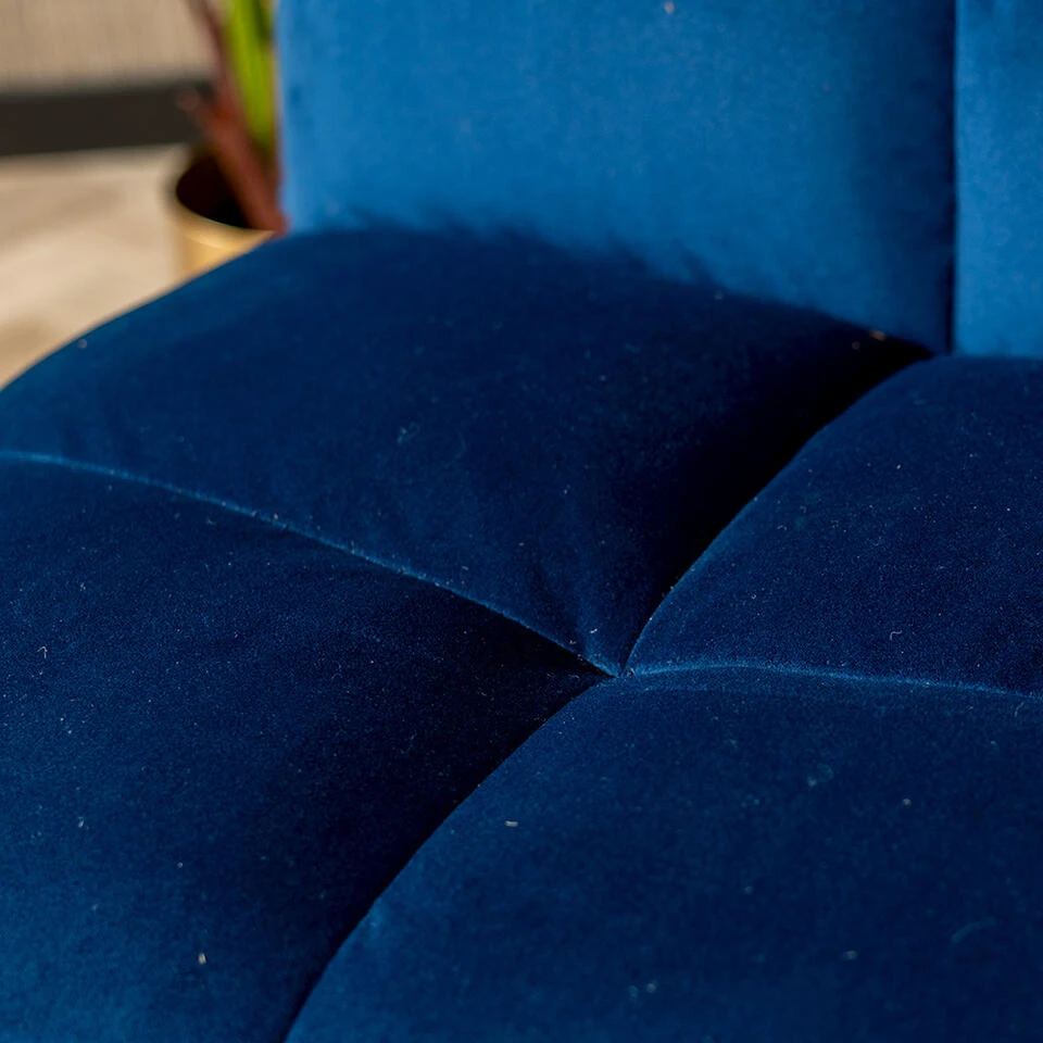 Velvet Fauteuil Maud Donkerblauw - Stof - Blauw 6 Velvet Fauteuil Maud Donkerblauw - Stof - Blauw - Afbeelding 4