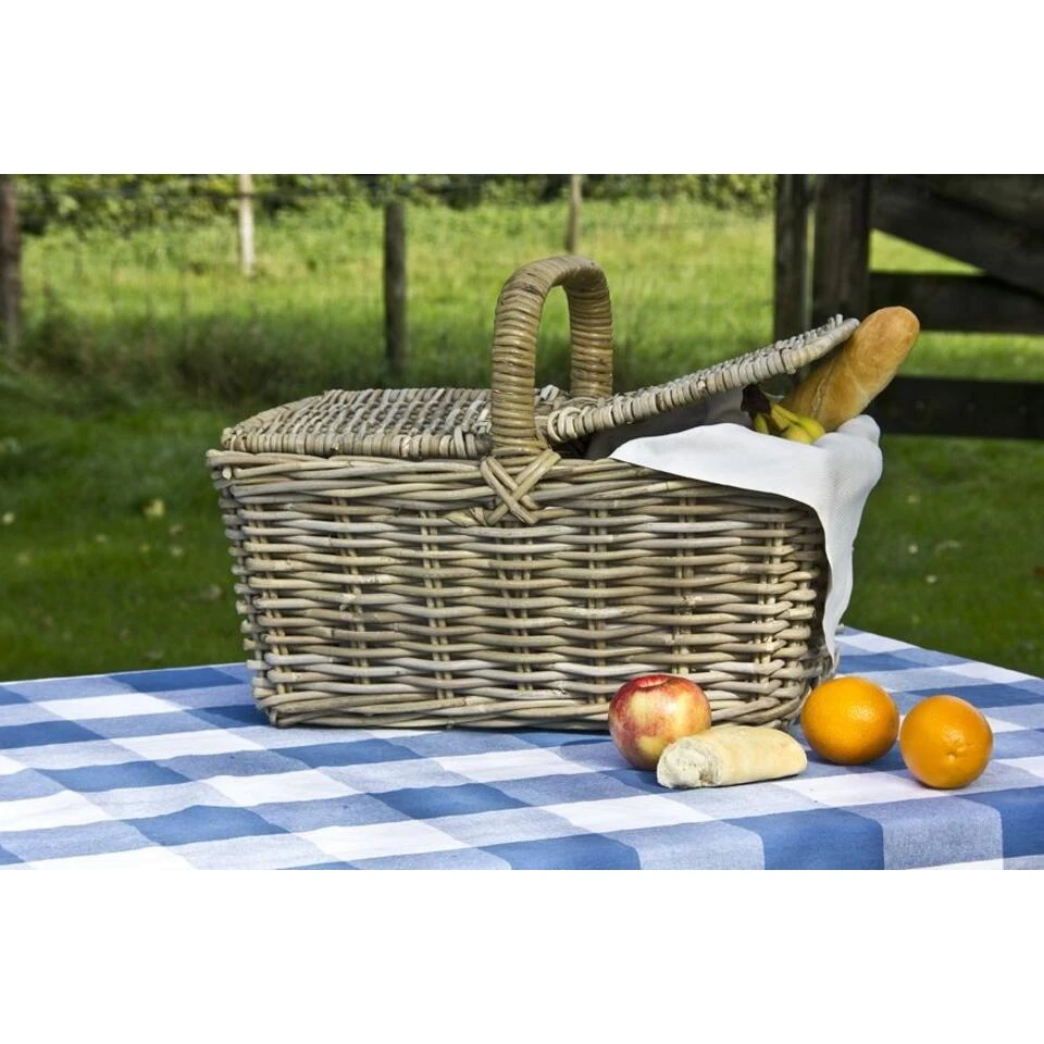 Giga Meubel Picknickmand Vergrijsd Rotan - Mand Rose 4 Giga Meubel Picknickmand Vergrijsd Rotan - Mand Rose - Afbeelding 2