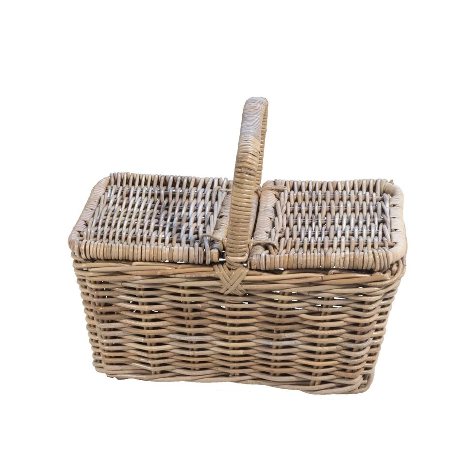 Giga Meubel Picknickmand Vergrijsd Rotan - Mand Rose 3 Giga Meubel Picknickmand Vergrijsd Rotan - Mand Rose