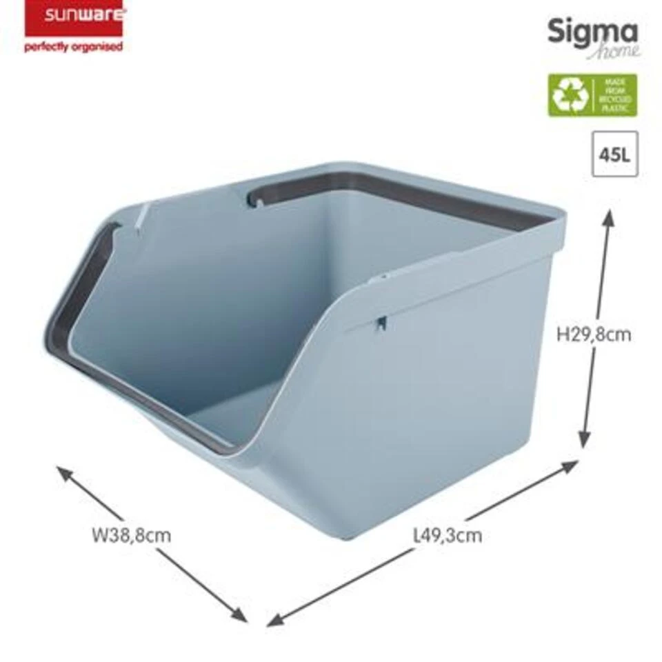 Sigma Home Sorteer Unit 45L Blauw 4 Sigma Home Sorteer Unit 45L Blauw - Afbeelding 2