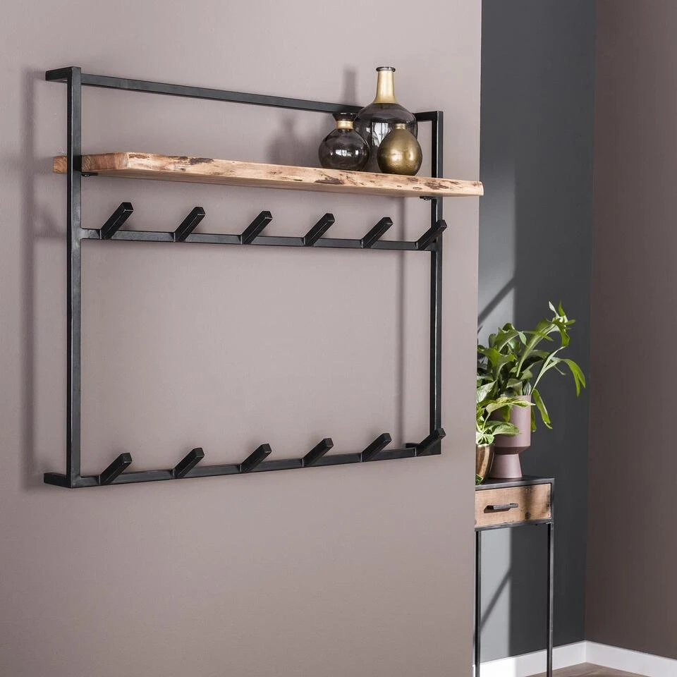 Giga Meubel Wandkapstok 12-Haaks - Hoedenplank - Air Solid 4 Giga Meubel Wandkapstok 12-Haaks - Hoedenplank - Air Solid - Afbeelding 2