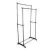 Orange85 Kledingrek Dubbel Op Wieltjes Zwart Metaal Garderoberek -Neiuwe Order 1000068871