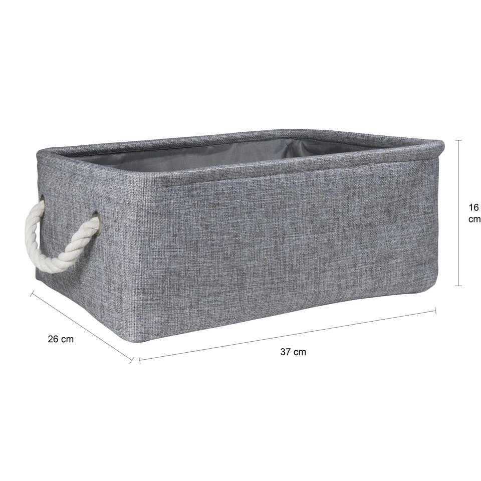 QUVIO Opbergmand Met Handvaten Van Touw - Grijs 5 QUVIO Opbergmand Met Handvaten Van Touw - Grijs - Afbeelding 3