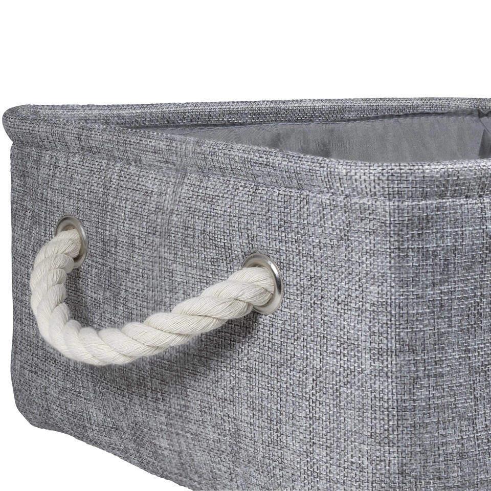 QUVIO Opbergmand Met Handvaten Van Touw - Grijs 6 QUVIO Opbergmand Met Handvaten Van Touw - Grijs - Afbeelding 4