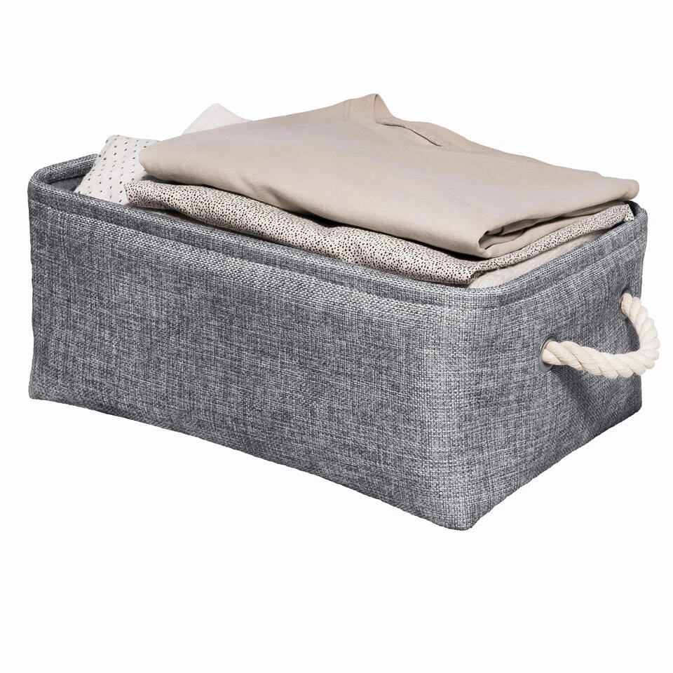 QUVIO Opbergmand Met Handvaten Van Touw - Grijs 3 QUVIO Opbergmand Met Handvaten Van Touw - Grijs