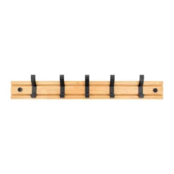 QUVIO Kapstok Bamboo Verschuifbare Haken Hout 9 QUVIO Kapstok Bamboo Verschuifbare Haken Hout -Neiuwe Order 1000071847 0103