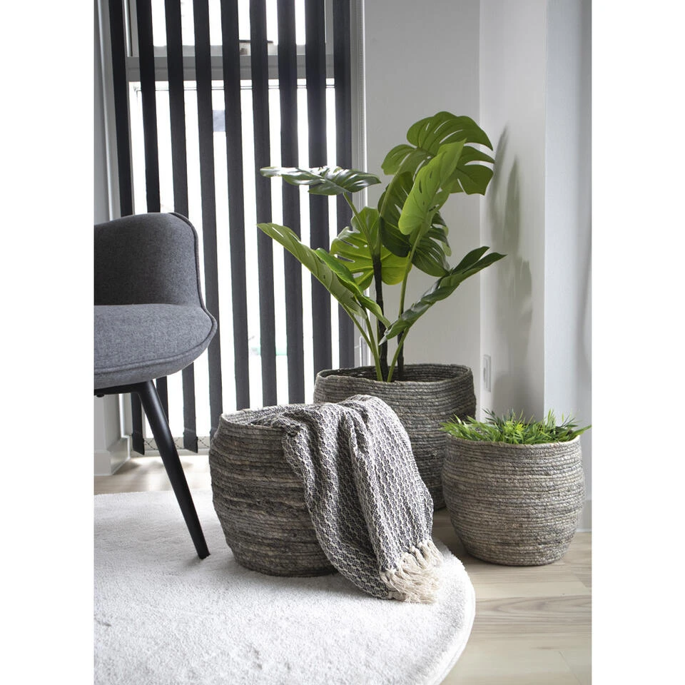 Giga Meubel Rotan Bloemenmand Set Van 3 - Rotan - Vergrijsd - Mand Tivoli 4 Giga Meubel Rotan Bloemenmand Set Van 3 - Rotan - Vergrijsd - Mand Tivoli - Afbeelding 2