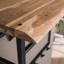 Industriële Kapstok Teun 12 Haken Acaciahout - 33x100x80 Cm - Hout - Bruin -Neiuwe Order 1000074807 0102