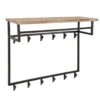 Industriële Kapstok Teun 12 Haken Acaciahout - 33x100x80 Cm - Hout - Bruin -Neiuwe Order 1000074807
