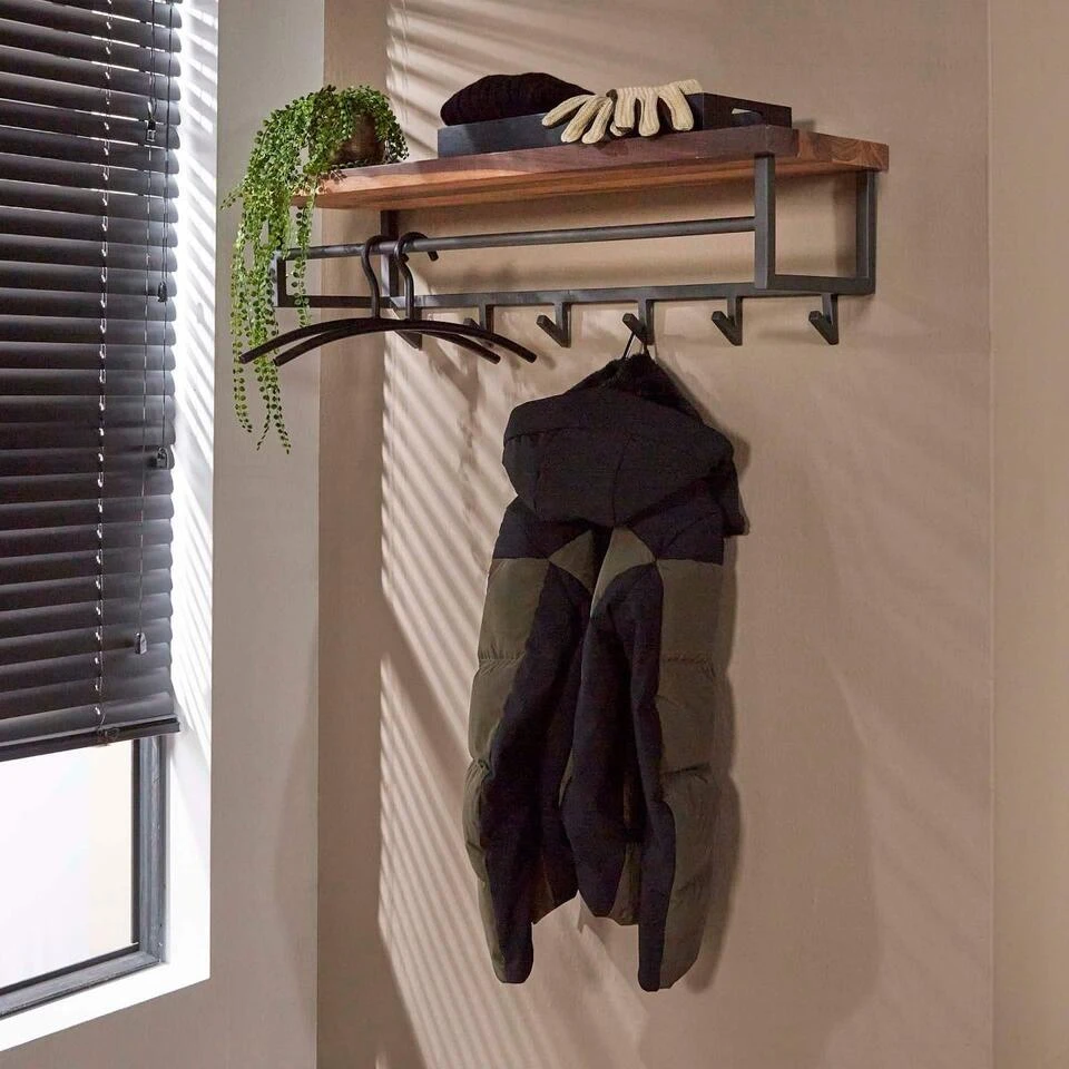 Dimitry Kapstok Met - Hout - Bruin 4 Dimitry Kapstok Met - Hout - Bruin - Afbeelding 2