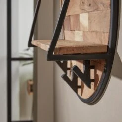 Industrieel Rond Wandrek Acaciahout Mill Ø60 Cm - 15x60x60 Cm - Hout - Bruin 8 Industrieel Rond Wandrek Acaciahout Mill Ø60 Cm - 15x60x60 Cm - Hout - Bruin -Neiuwe Order 1000084471 0102