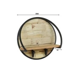 Industrieel Rond Wandrek Acaciahout Mill Ø 40 Cm - 15x40x40 Cm - Hout - Bruin 9 Industrieel Rond Wandrek Acaciahout Mill Ø 40 Cm - 15x40x40 Cm - Hout - Bruin -Neiuwe Order 1000084472 0103