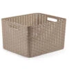 Forte Plastics Opbergmand - Gevlochten - Kunststof - Taupe 34x40x23cm 1 Forte Plastics Opbergmand - Gevlochten - Kunststof - Taupe 34x40x23cm -Neiuwe Order 1000084560