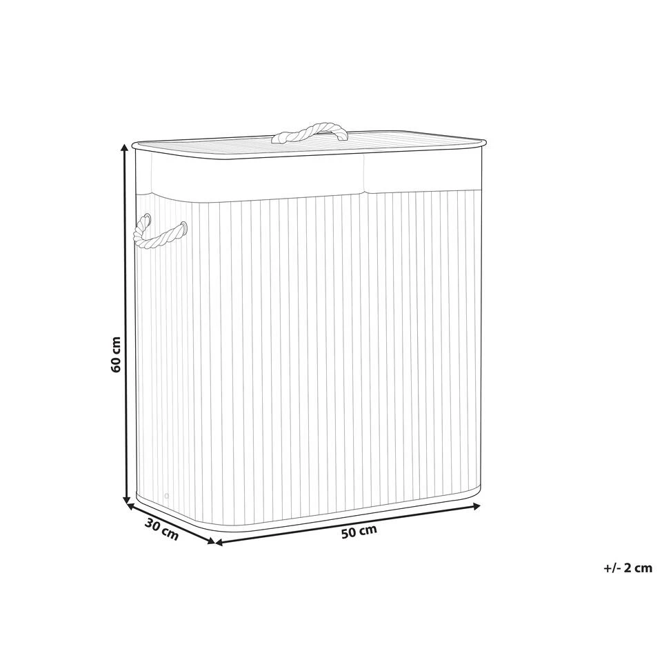 Beliani Mand KANDY - Grijs Bamboehout 4 Beliani Mand KANDY - Grijs Bamboehout - Afbeelding 2