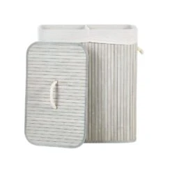 Beliani Mand KANDY - Grijs Bamboehout 9 Beliani Mand KANDY - Grijs Bamboehout -Neiuwe Order 1000087126 0104