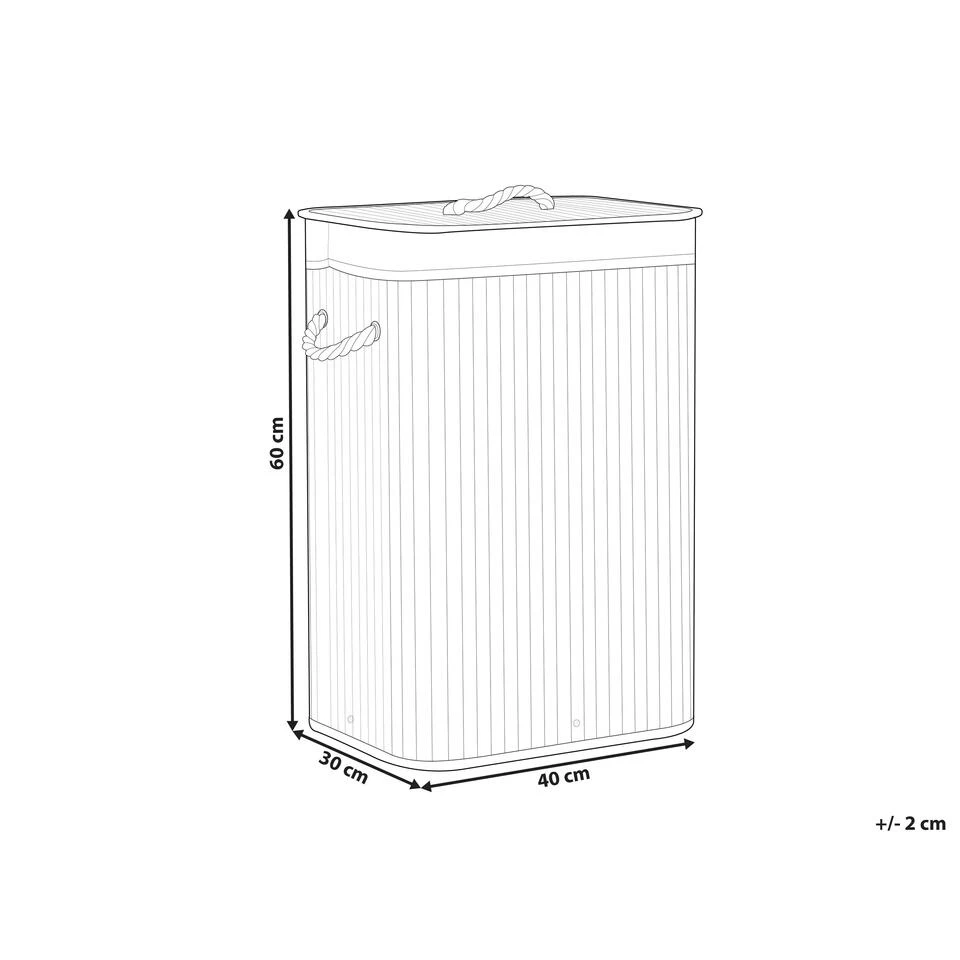 Beliani Mand KOMARI - Grijs Bamboehout 4 Beliani Mand KOMARI - Grijs Bamboehout - Afbeelding 2