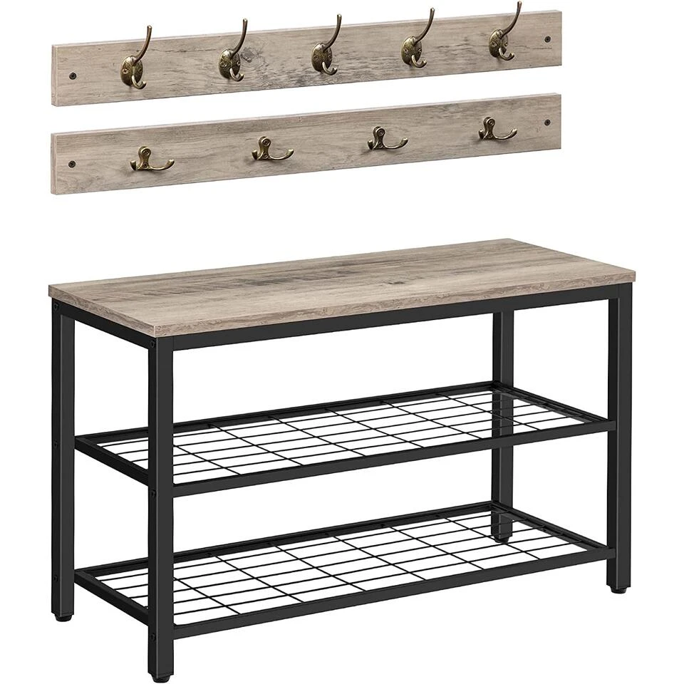 Ylumen Kapstok Set - 30 X46 Cm - Zwart Grijs 3 Ylumen Kapstok Set - 30 X46 Cm - Zwart Grijs