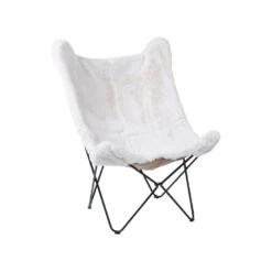 Beliani Fauteuil NYBRO - Wit Nepbont