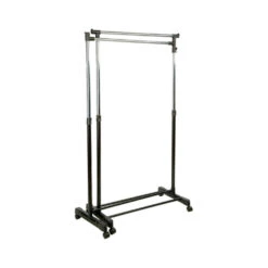 5Five Kledingrek 2x Enkele Stang - Kunststof - Zwart - 162 X 168cm