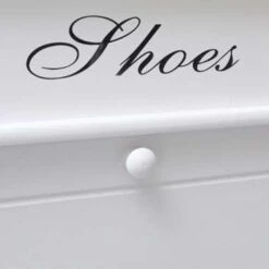 VidaXL Schoenenkast 50x28x58 Cm Paulowniahout Wit 7 VidaXL Schoenenkast 50x28x58 Cm Paulowniahout Wit -Neiuwe Order 1206771547 0101