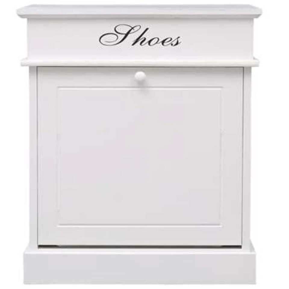 VidaXL Schoenenkast 50x28x58 Cm Paulowniahout Wit 6 VidaXL Schoenenkast 50x28x58 Cm Paulowniahout Wit - Afbeelding 4