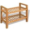 VidaXL Schoenenrek Met 2 Schappen 50x27x40 Cm Massief Eikenhout -Neiuwe Order 1614309752