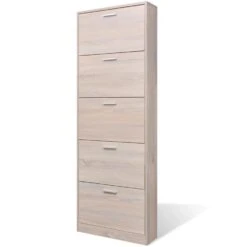 VidaXL Schoenenkast Hout Met 5 Opbergvakken Eiken-look -Neiuwe Order 4d913ebc90fd44deb9e3906d6e236ad7