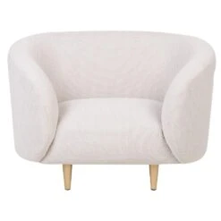 Beliani Fauteuil LOEN - Beige Polyester -Neiuwe Order 52ac18517ce74b489c8e10324a66aab5