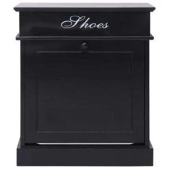 VidaXL Schoenenkast 50x28x58 Cm Paulowniahout Zwart -Neiuwe Order 55a18acef6f945649f927cb717d16f07