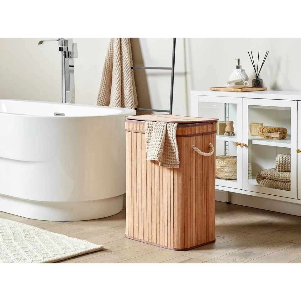 Beliani Wasmanden KALUTARA - Lichte Houtkleur Bamboehout 4 Beliani Wasmanden KALUTARA - Lichte Houtkleur Bamboehout - Afbeelding 2