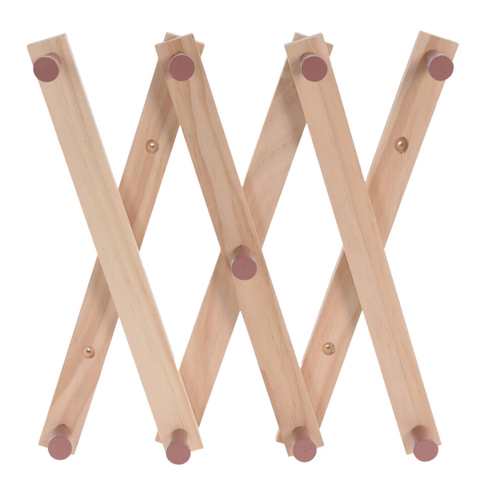 Excellent Houseware Kinderkamer Kapstok Verstelbaar - 9 Haakjes Hout - 60x12cm 4 Excellent Houseware Kinderkamer Kapstok Verstelbaar - 9 Haakjes Hout - 60x12cm - Afbeelding 2