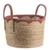 Mand Dille L - Naturel/rood - Zeegras - 45xø40 Cm