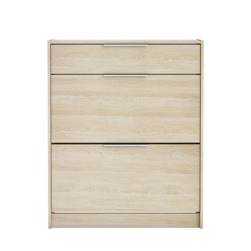 Schoenenkast Space - Eikenkleur - 100,6x82,6x29,4 Cm 3 Schoenenkast Space - Eikenkleur - 100,6x82,6x29,4 Cm