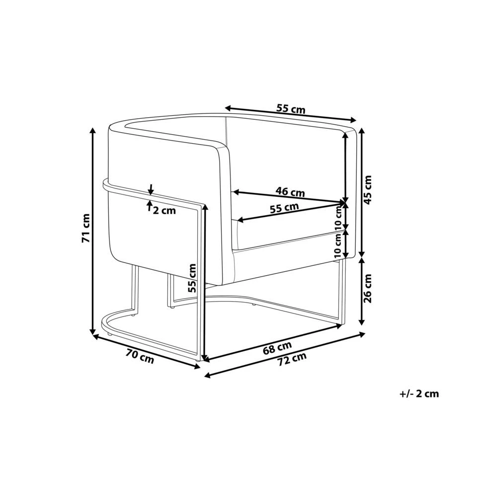 Beliani Fauteuil SIRKKA - Blauw Fluweel 5 Beliani Fauteuil SIRKKA - Blauw Fluweel - Afbeelding 3