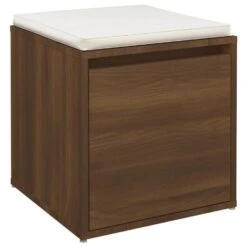 VidaXL Opbergbox Met Lade 40,5x40x40 Cm Bewerkt Hout Bruineikenkleurig -Neiuwe Order dae235de89d040bcbad7b0c02af656e4